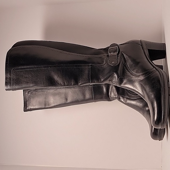 Clarks Bendables Boots Knee High Riding Equestrian Black Leather Pull-On 8.5 - Picture 8 of 16